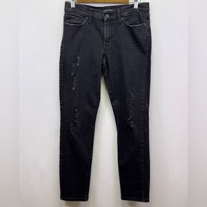 Banana Republic Women's Skinny Fit Distressed Black Jeans Size 27/4